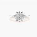 0.75ct Round Brilliant Lab Grown Diamond Petal Halo Engagement Ring – IGI Certified