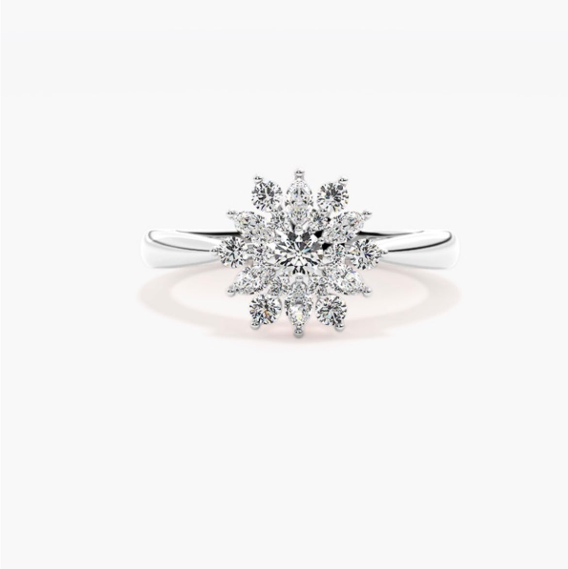 0.75ct Round Brilliant Lab Grown Diamond Petal Halo Engagement Ring – IGI Certified