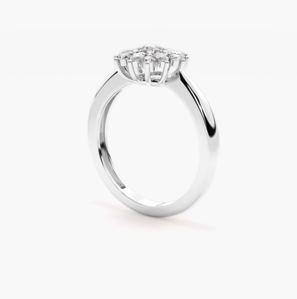 0.75ct Round Brilliant Lab Grown Diamond Petal Halo Engagement Ring – IGI Certified