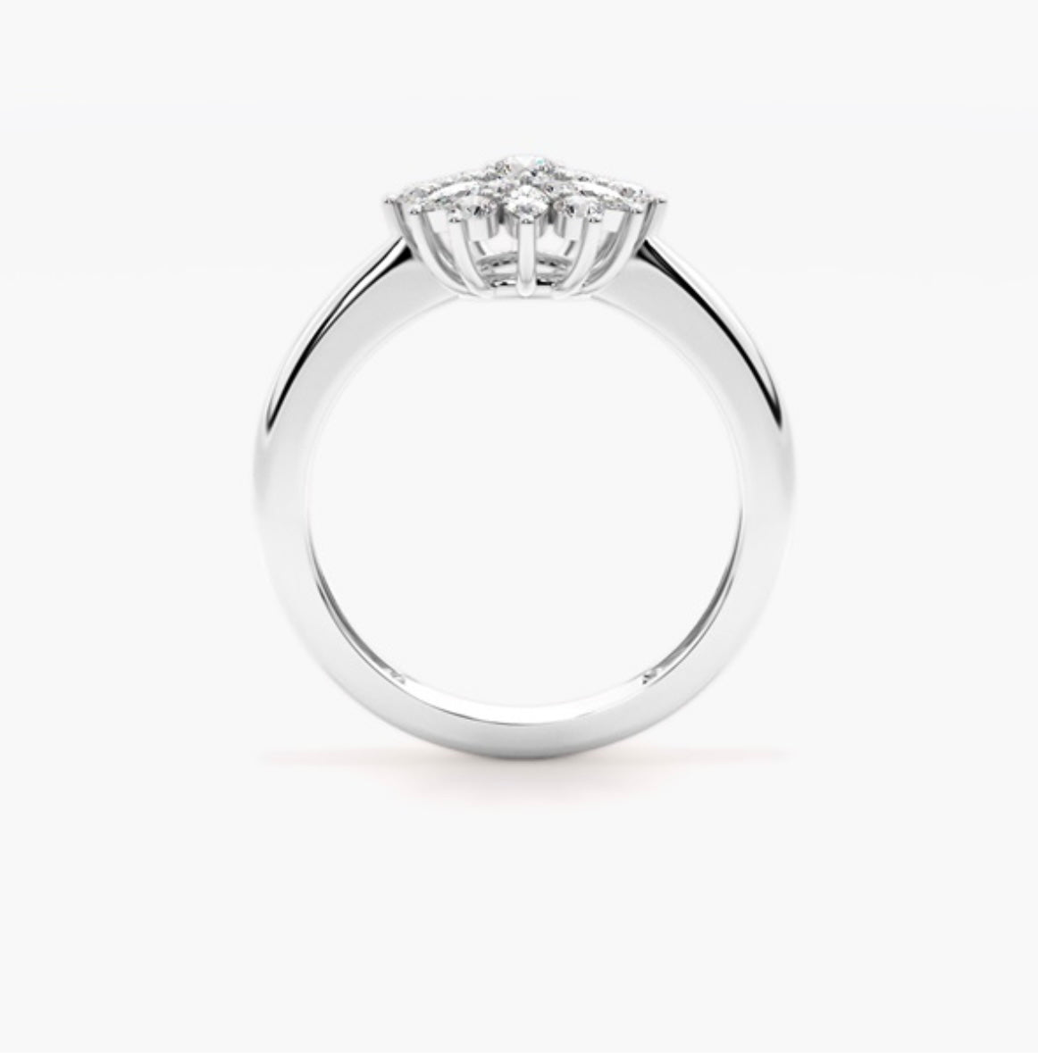 0.75ct Round Brilliant Lab Grown Diamond Petal Halo Engagement Ring – IGI Certified