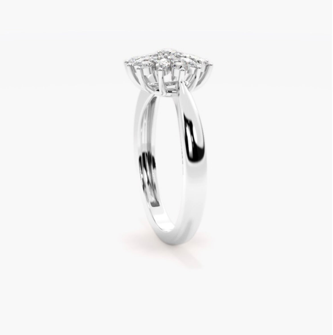 0.75ct Round Brilliant Lab Grown Diamond Petal Halo Engagement Ring – IGI Certified