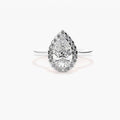 3ct Pear Cut Lab Grown Diamond Wed fit Single Halo Engagement Ring – IGI Certified