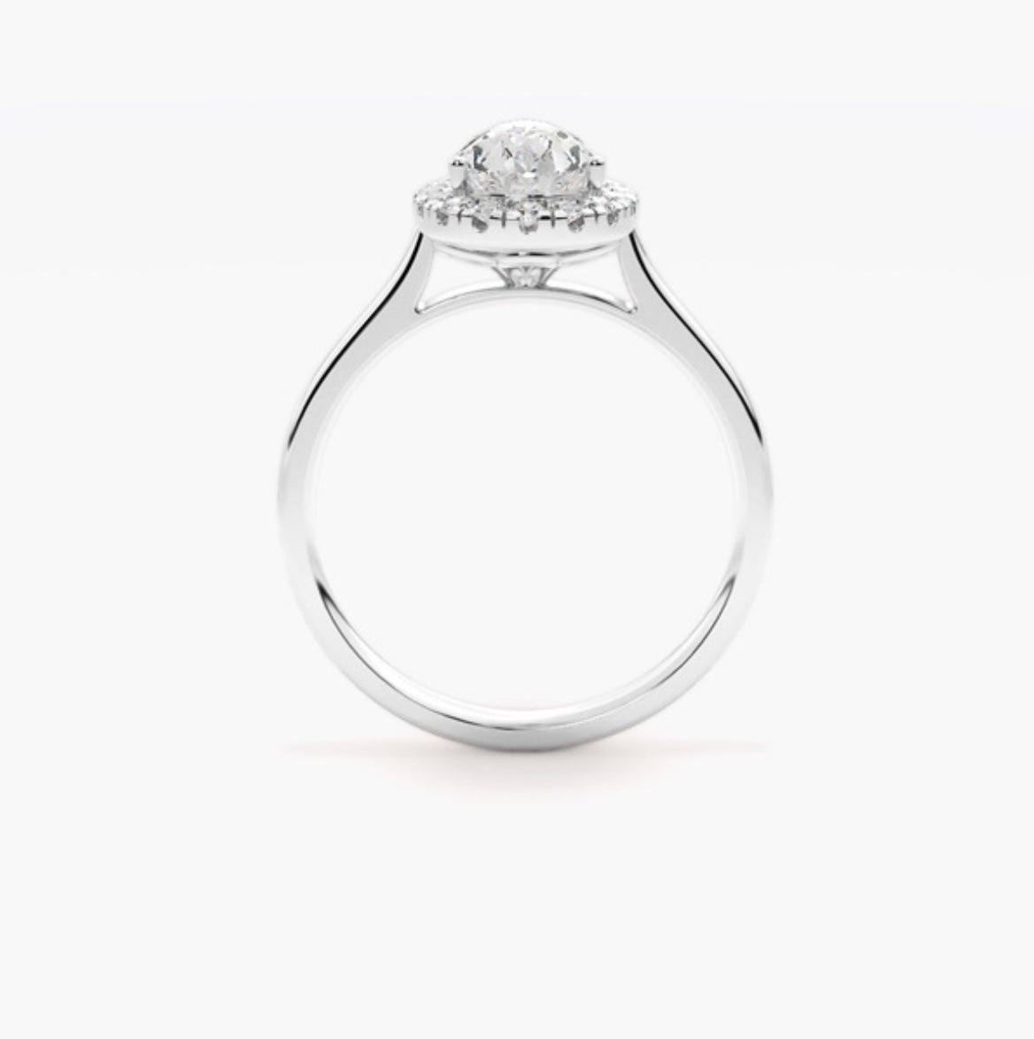 3ct Pear Cut Lab Grown Diamond Wed fit Single Halo Engagement Ring – IGI Certified