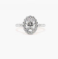 2ct Oval Cut Lab Grown Diamond Halo Engagement Ring with Pavé Shoulders – IGI Certified