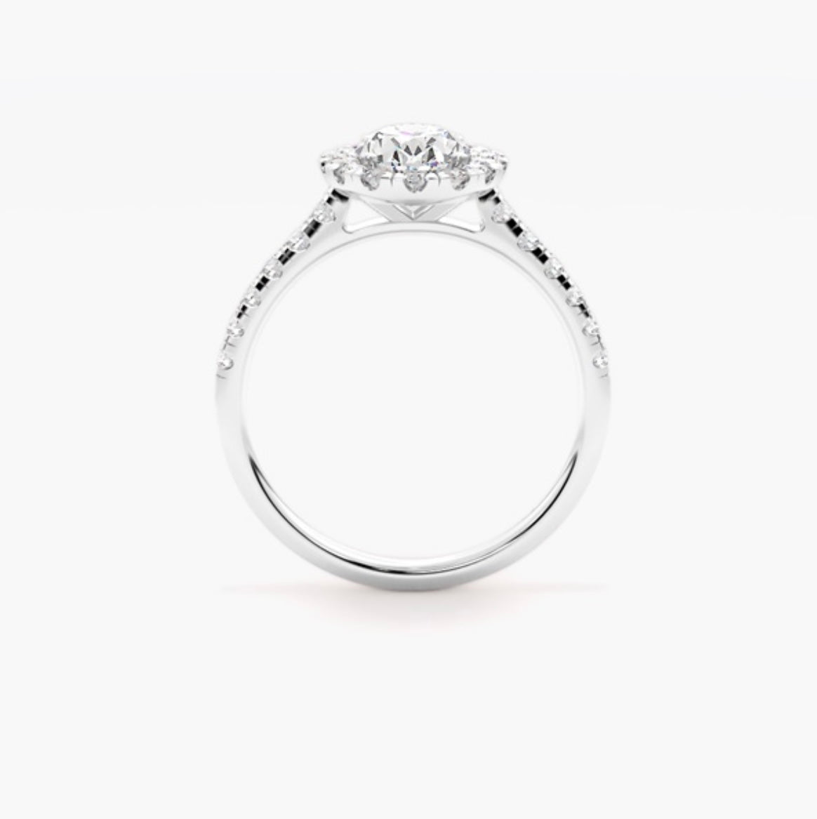 2ct Oval Cut Lab Grown Diamond Halo Engagement Ring with Pavé Shoulders – IGI Certified