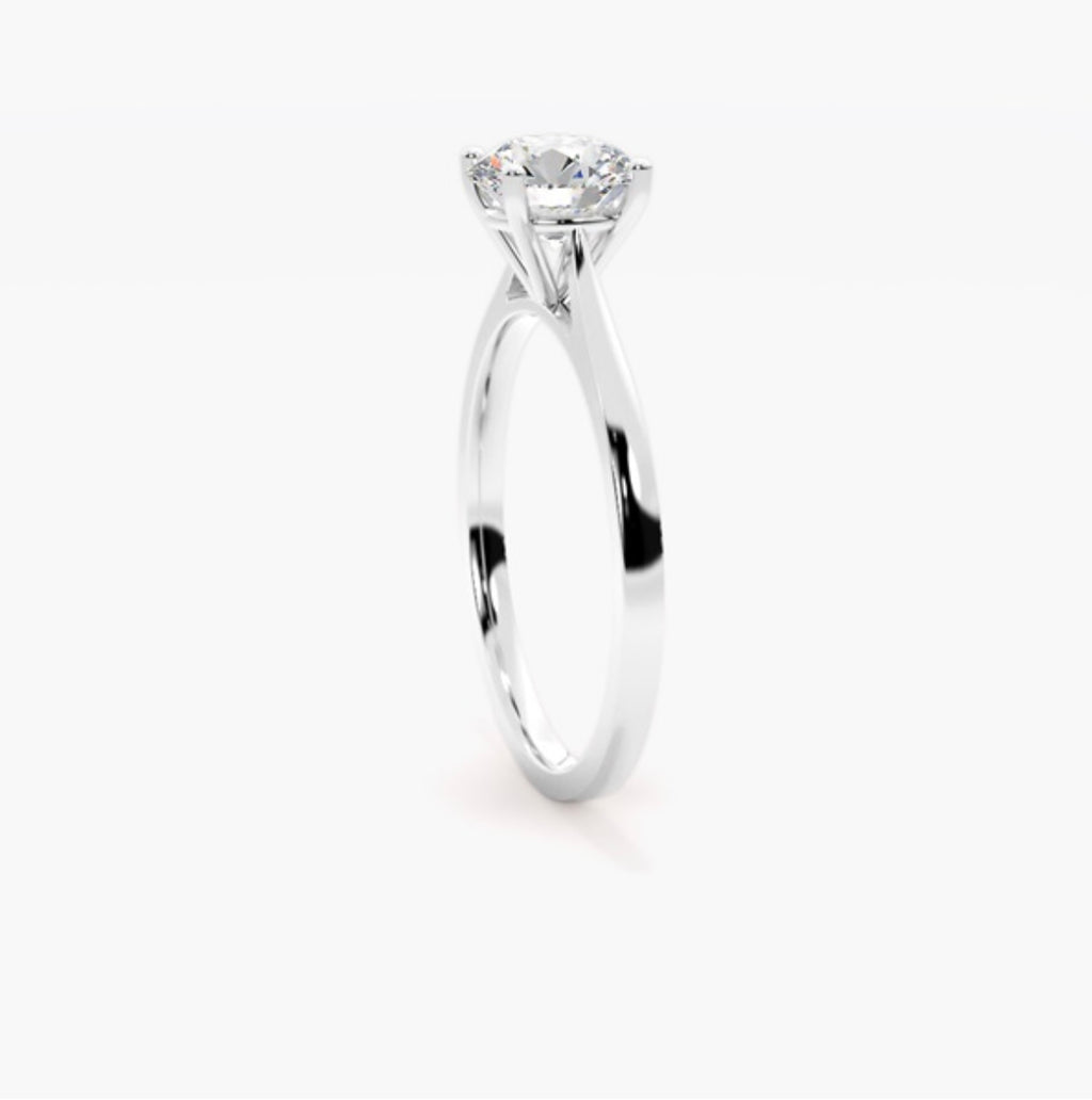 2ct Round Brilliant Lab Grown Diamond Cathedral Solitaire Engagement Ring – IGI Certified