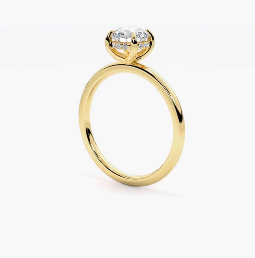 1ct Round Brilliant Lab Grown Diamond Floating Head Solitaire Engagement Ring – IGI Certified
