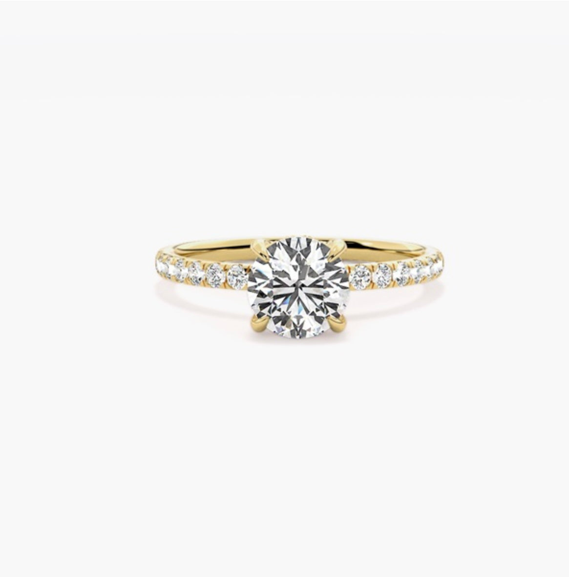 1ct Round Brilliant Lab Grown Diamond Floating Head Pave Engagement Ring – IGI Certified