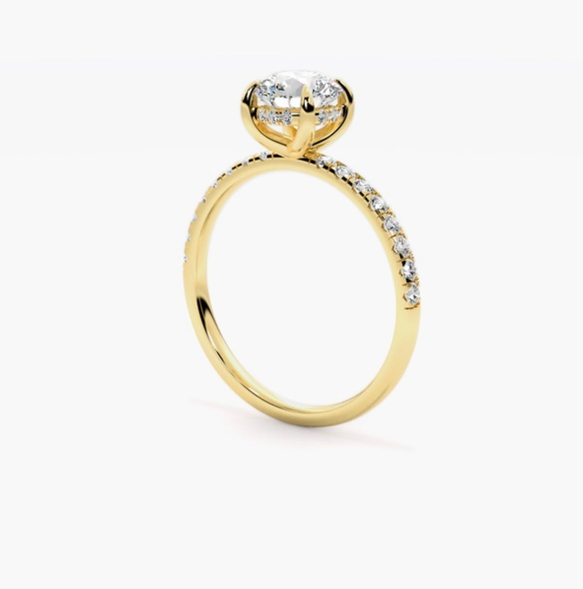 1ct Round Brilliant Lab Grown Diamond Floating Head Pave Engagement Ring – IGI Certified