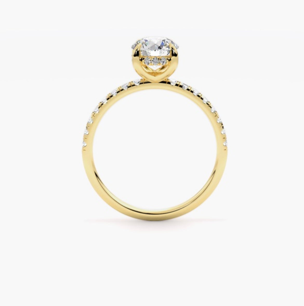 1ct Round Brilliant Lab Grown Diamond Floating Head Pave Engagement Ring – IGI Certified