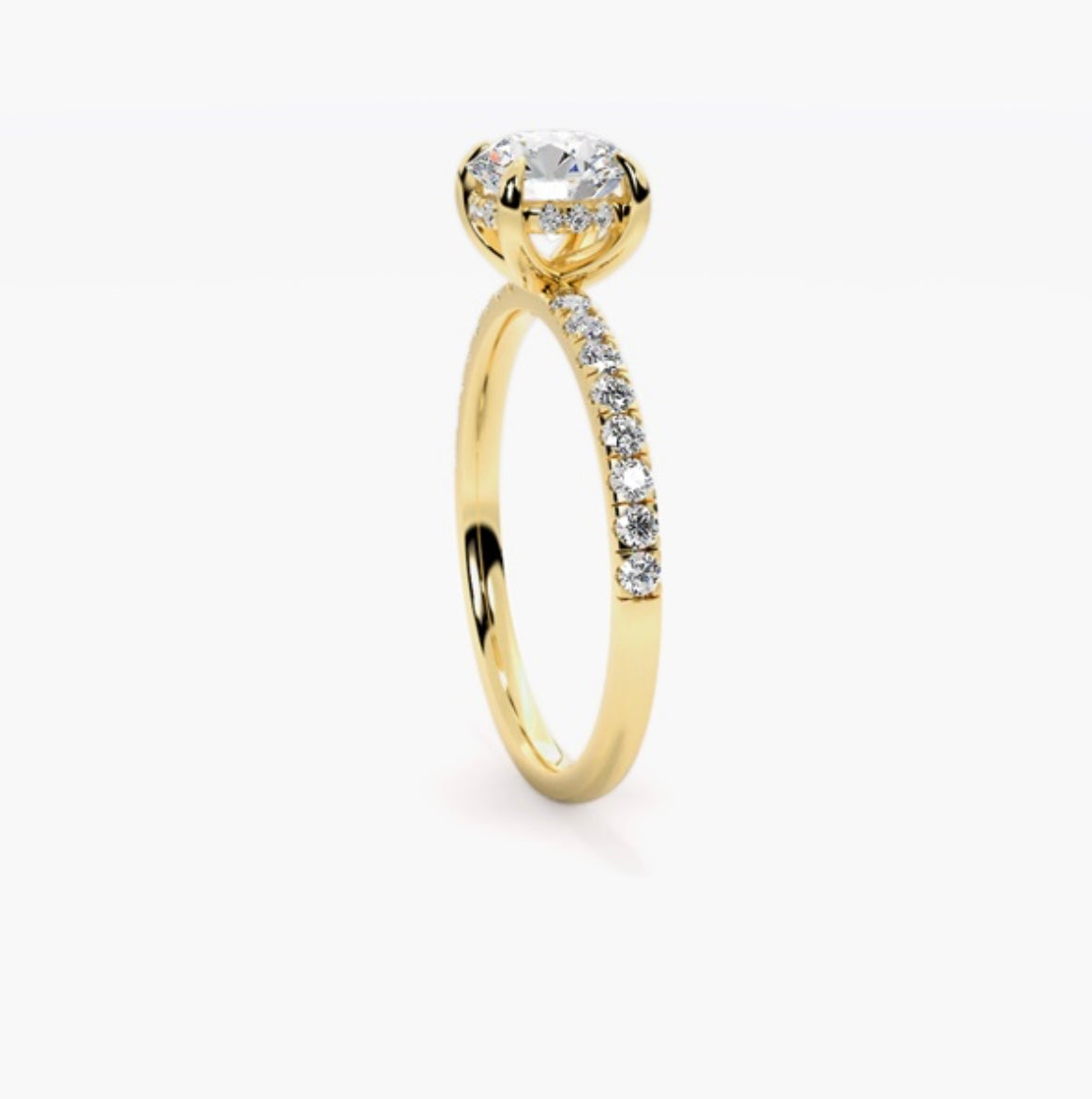 1ct Round Brilliant Lab Grown Diamond Floating Head Pave Engagement Ring – IGI Certified