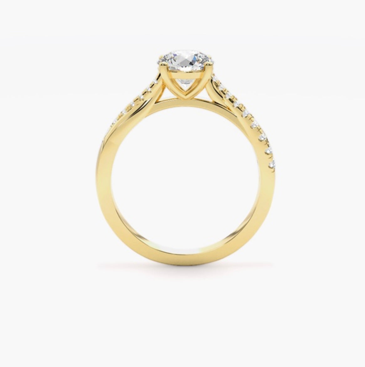 1ct Round Brilliant Lab Grown Diamond Cathedral Twist Pave Engagement Ring – IGI Certified