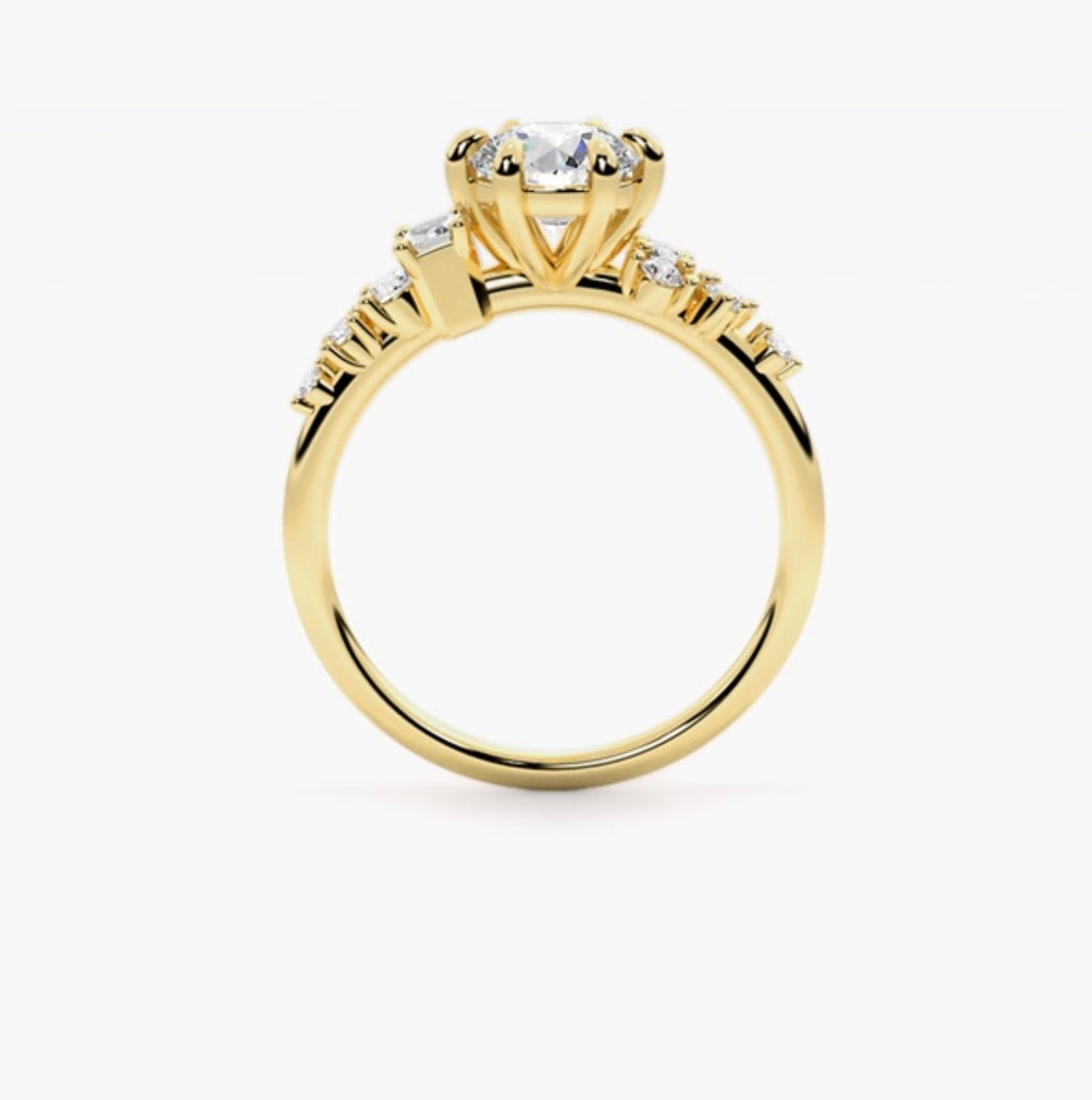 1.25ct Round Brilliant Lab Grown Diamond Accent Shoulders Engagement Ring – IGI Certified
