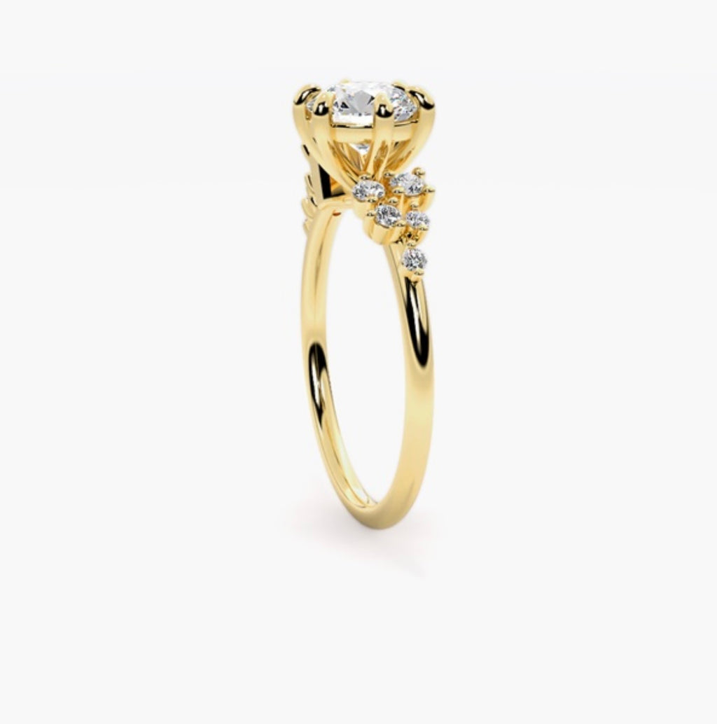 1.25ct Round Brilliant Lab Grown Diamond Accent Shoulders Engagement Ring – IGI Certified
