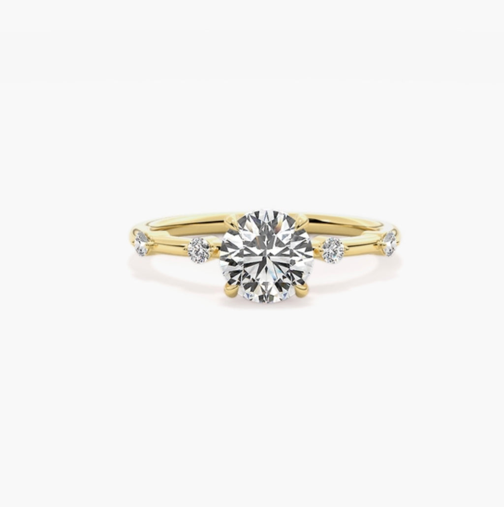 2ct Round Brilliant Lab Grown Diamond Station Set Engagement Ring – IGI Certified