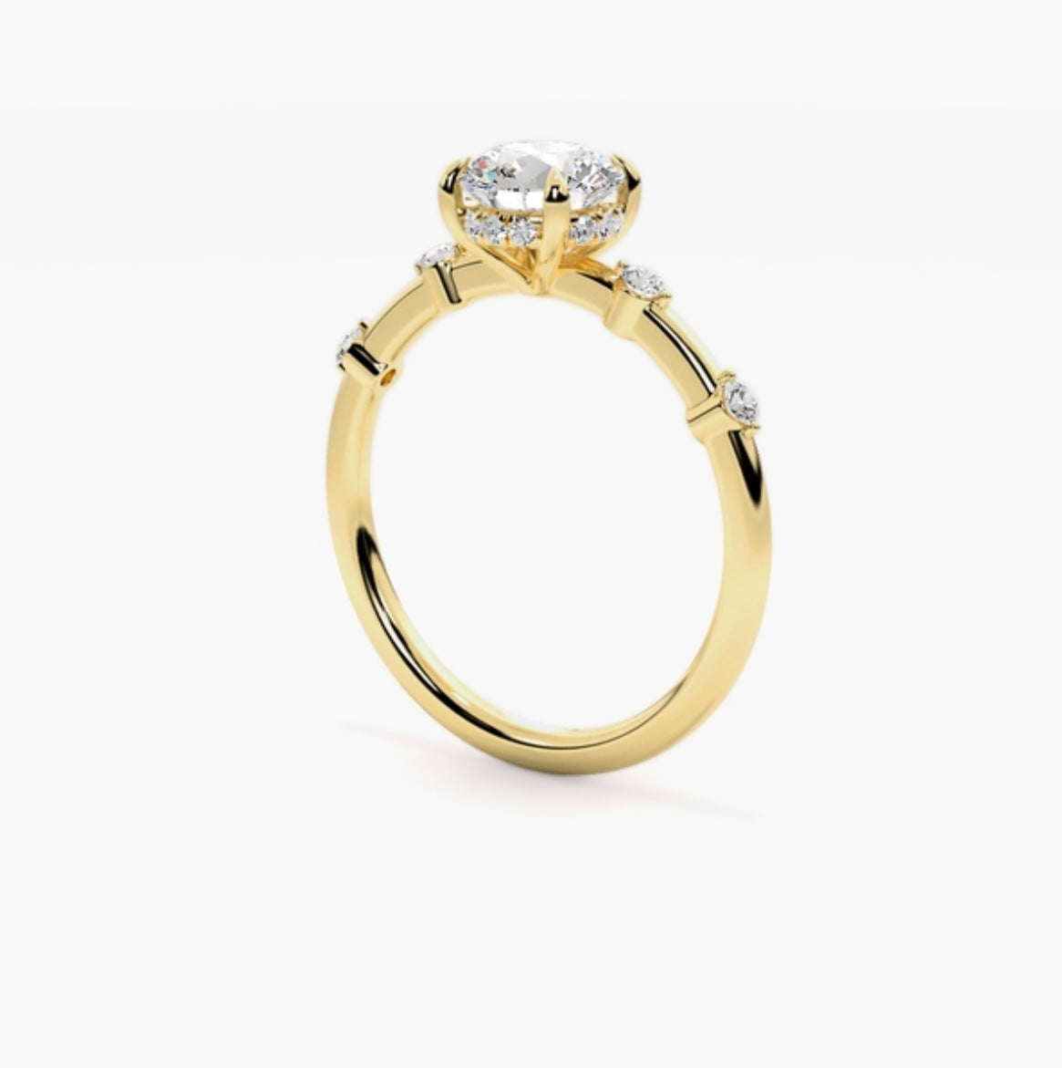 2ct Round Brilliant Lab Grown Diamond Station Set Engagement Ring – IGI Certified