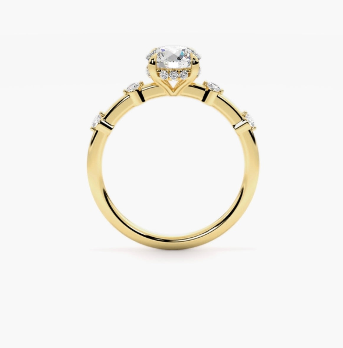 2ct Round Brilliant Lab Grown Diamond Station Set Engagement Ring – IGI Certified