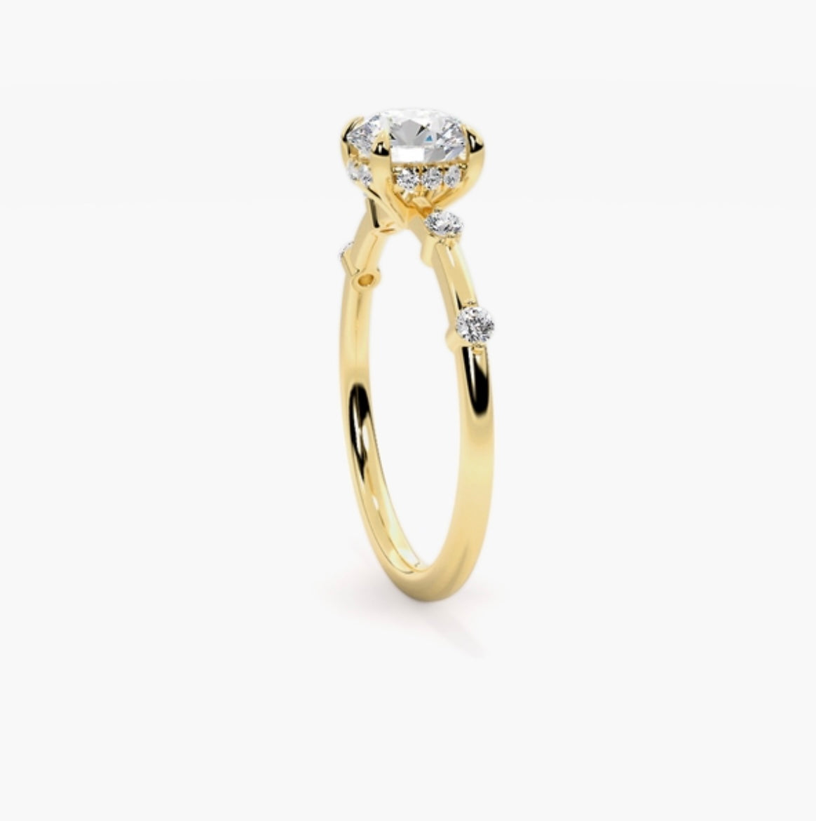2ct Round Brilliant Lab Grown Diamond Station Set Engagement Ring – IGI Certified