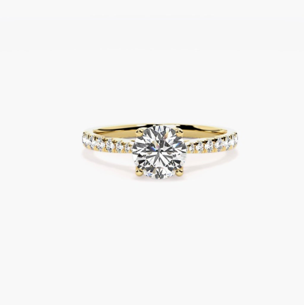 1.5ct Round Brilliant Lab Grown Diamond Cathedral Pave Engagement Ring – IGI Certified