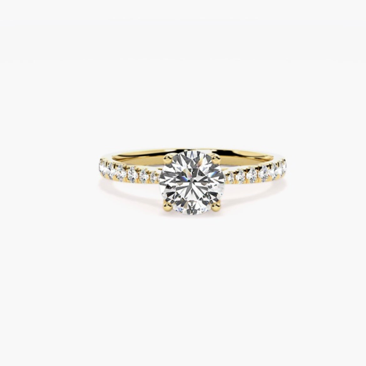 1.5ct Round Brilliant Lab Grown Diamond Cathedral Pave Engagement Ring – IGI Certified