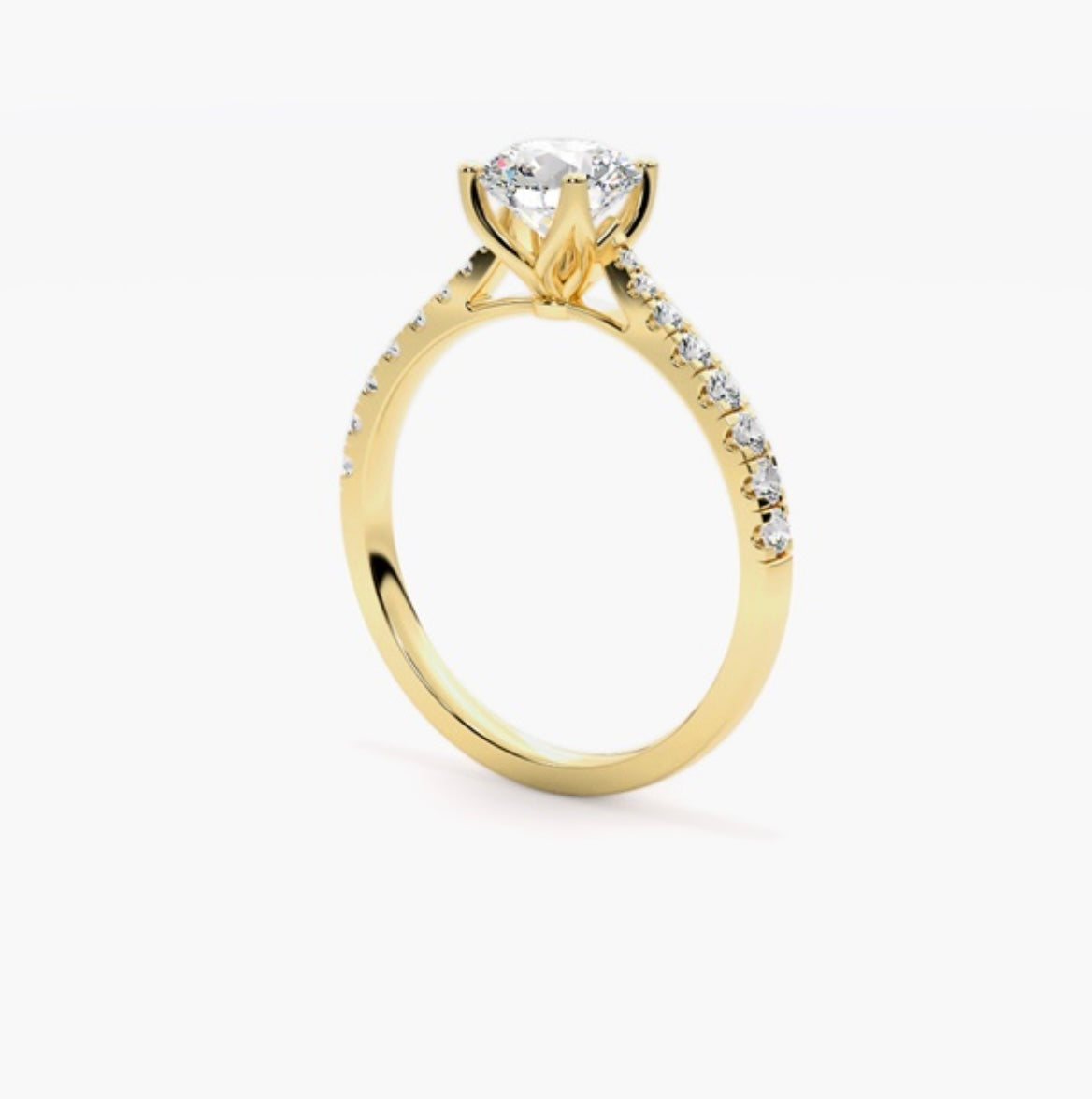 1.5ct Round Brilliant Lab Grown Diamond Cathedral Pave Engagement Ring – IGI Certified