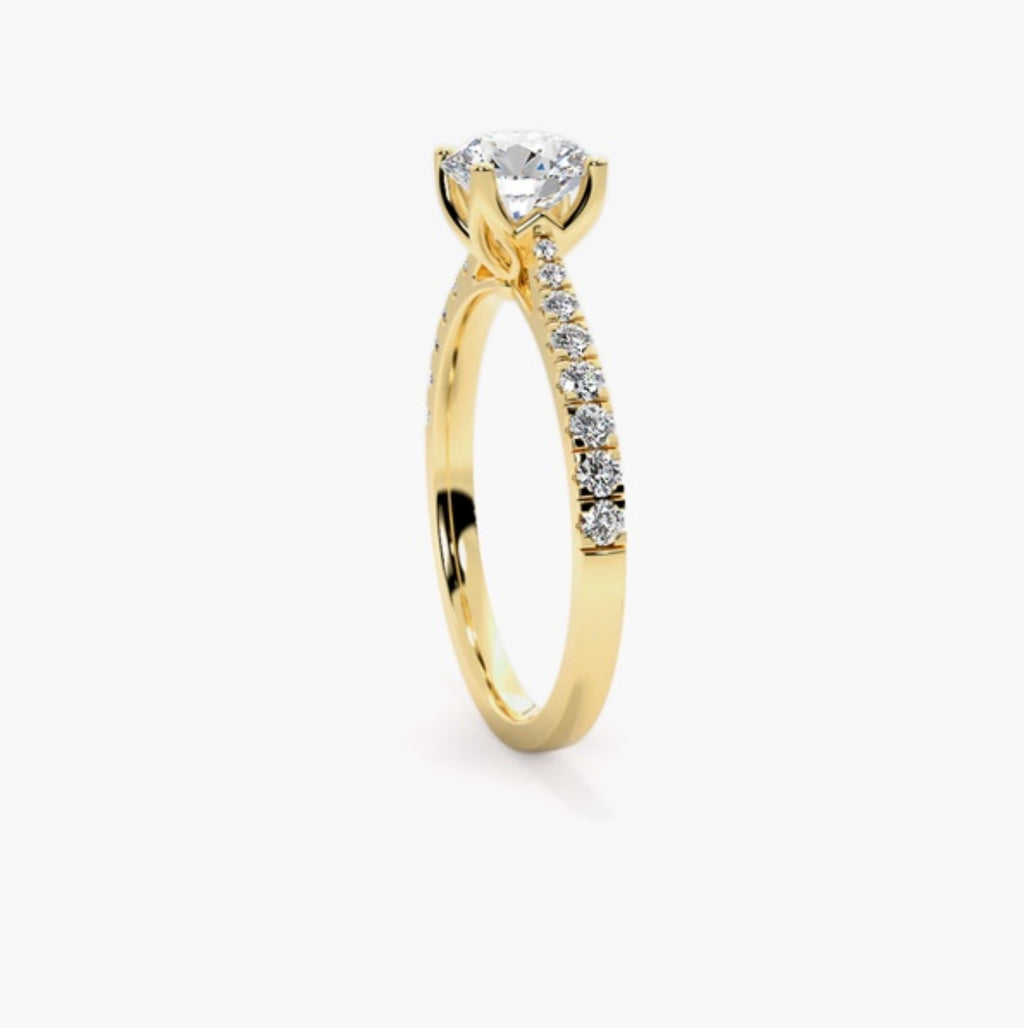 1.5ct Round Brilliant Lab Grown Diamond Cathedral Pave Engagement Ring – IGI Certified