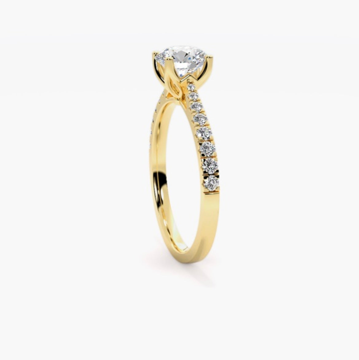 1.5ct Round Brilliant Lab Grown Diamond Cathedral Pave Engagement Ring – IGI Certified