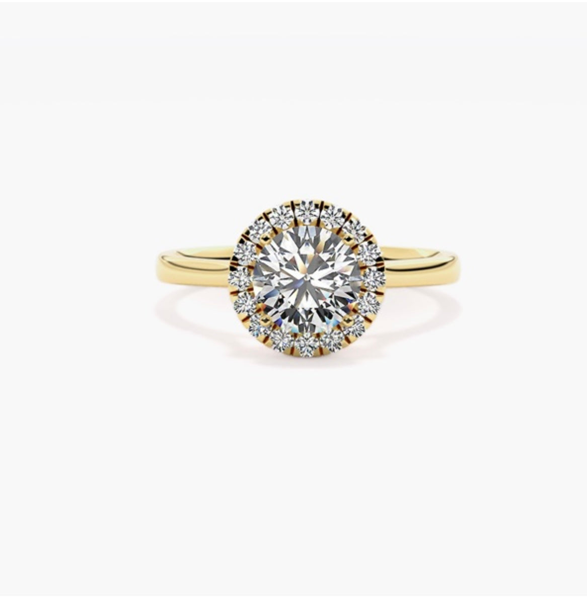 1ct Round Brilliant Lab Grown Diamond Single Halo Engagement Ring – IGI Certified