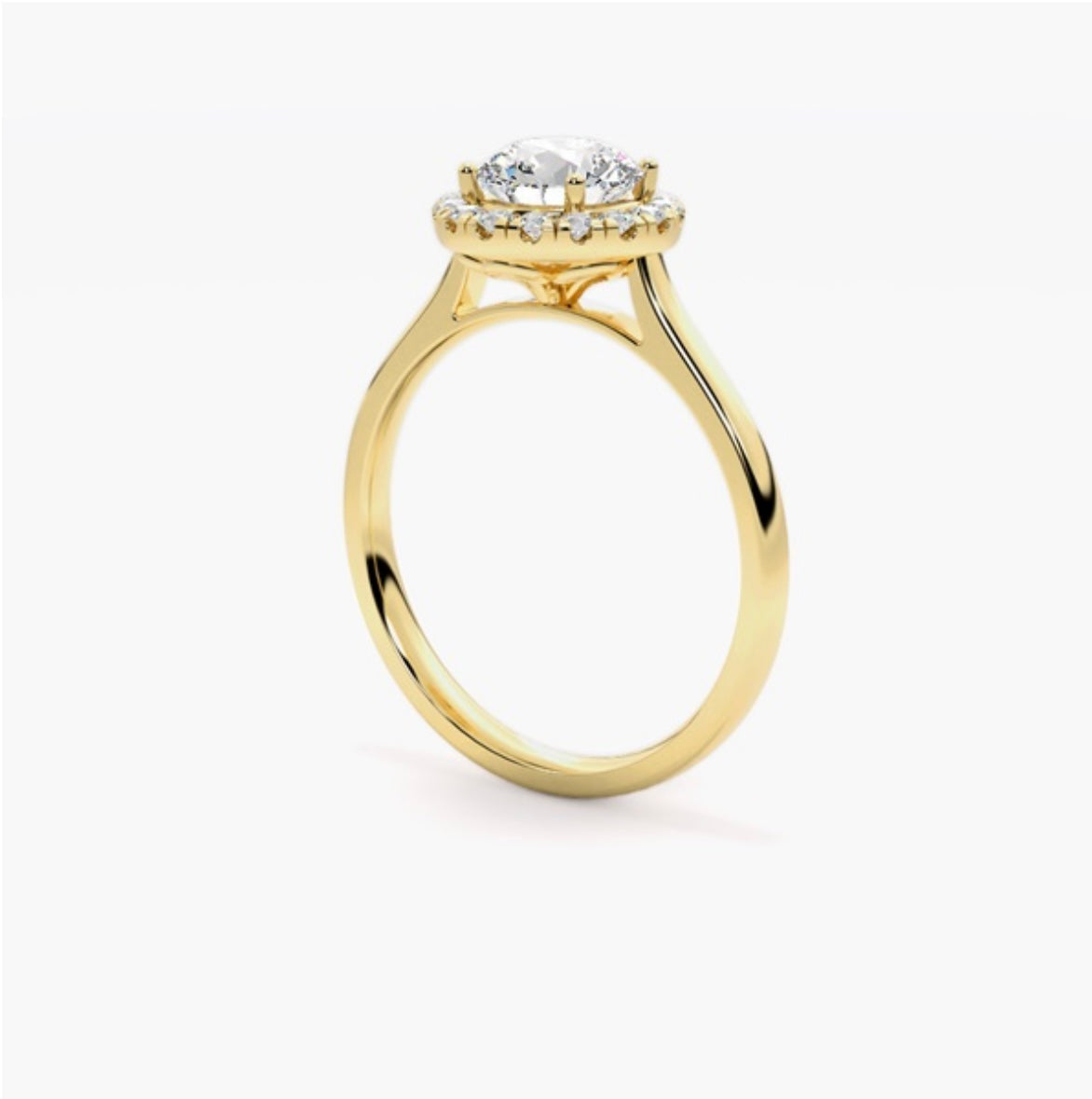 1ct Round Brilliant Lab Grown Diamond Single Halo Engagement Ring – IGI Certified