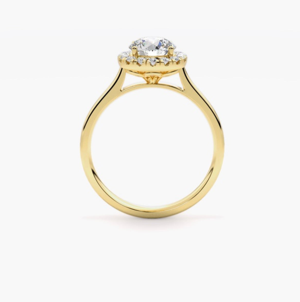 1ct Round Brilliant Lab Grown Diamond Single Halo Engagement Ring – IGI Certified
