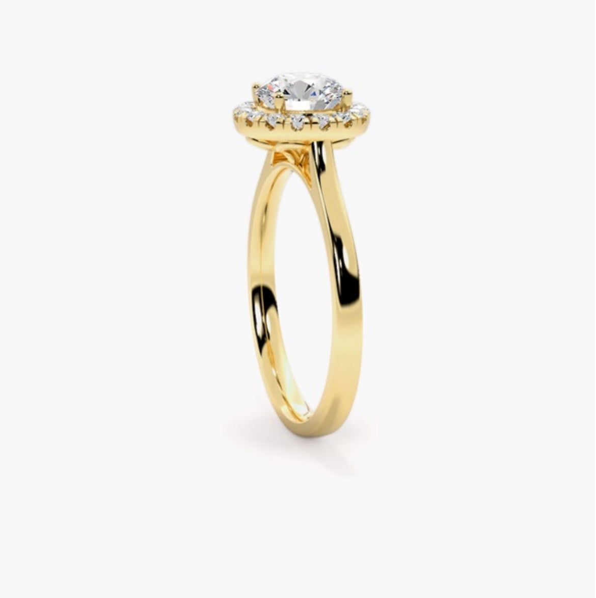 1ct Round Brilliant Lab Grown Diamond Single Halo Engagement Ring – IGI Certified