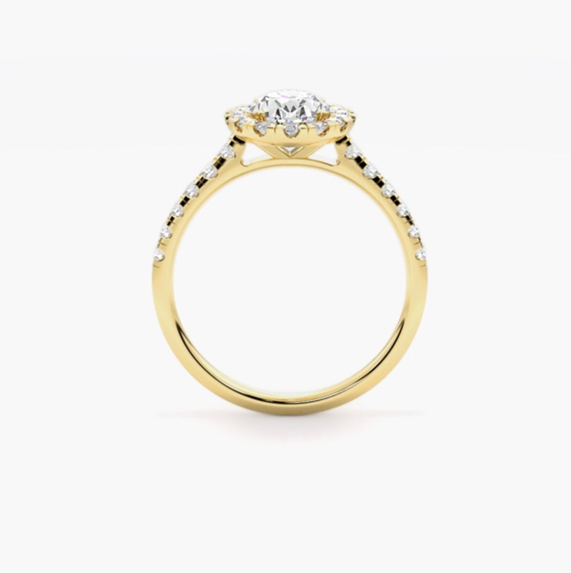 2ct Oval Cut Lab Grown Diamond Halo Engagement Ring with Pavé Shoulders – IGI Certified