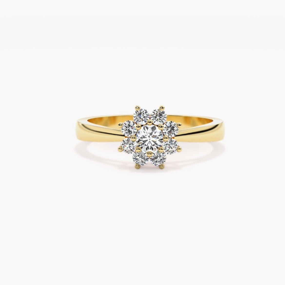 0.75ct Round Brilliant Lab Grown Diamond Petal Halo Engagement Ring – IGI Certified