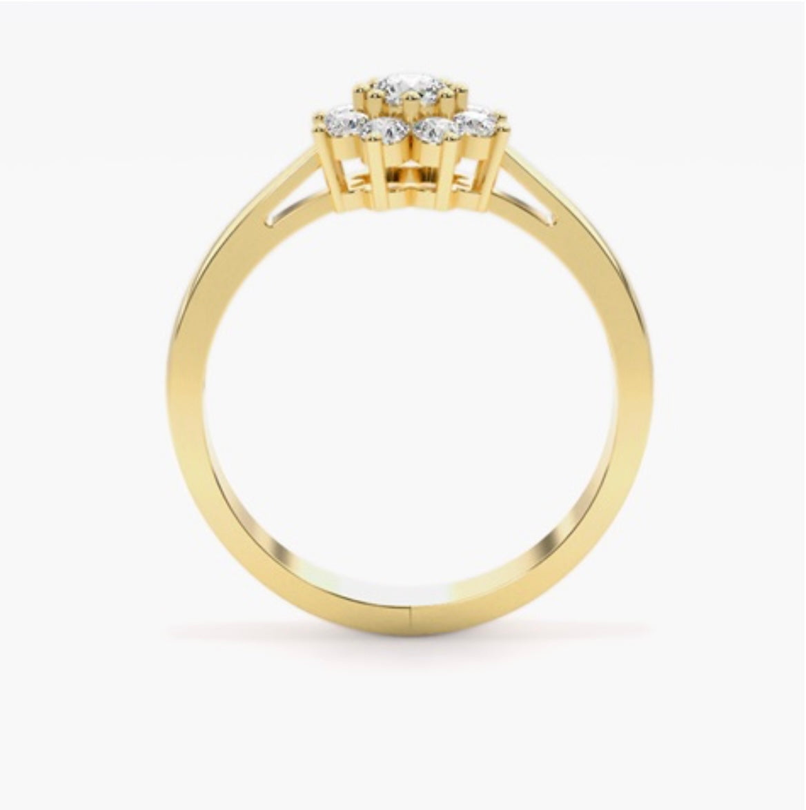 0.75ct Round Brilliant Lab Grown Diamond Petal Halo Engagement Ring – IGI Certified
