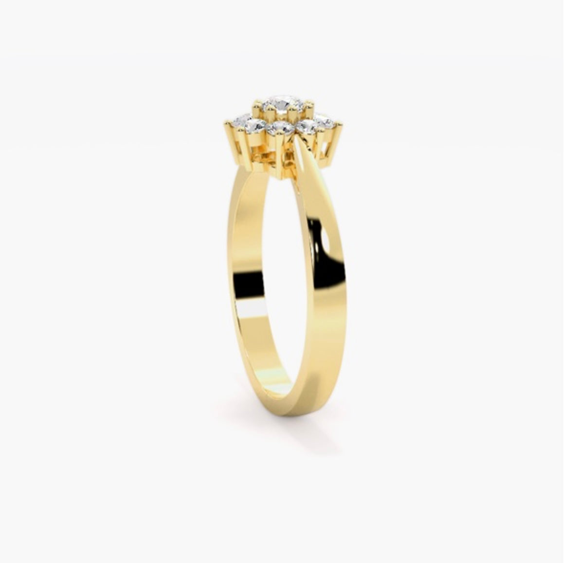 0.75ct Round Brilliant Lab Grown Diamond Petal Halo Engagement Ring – IGI Certified