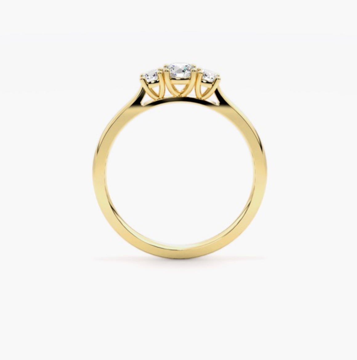 0.50ct Round Brilliant Lab Grown Diamond Trilogy Engagement Ring – IGI Certified