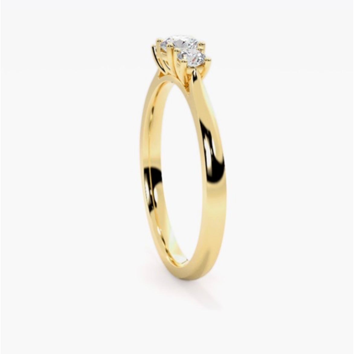 0.50ct Round Brilliant Lab Grown Diamond Trilogy Engagement Ring – IGI Certified