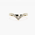 2.5mm Lab Grown Diamond Pavé V-Shaped Wishbone Eternity Wedding Band – 0.45ct