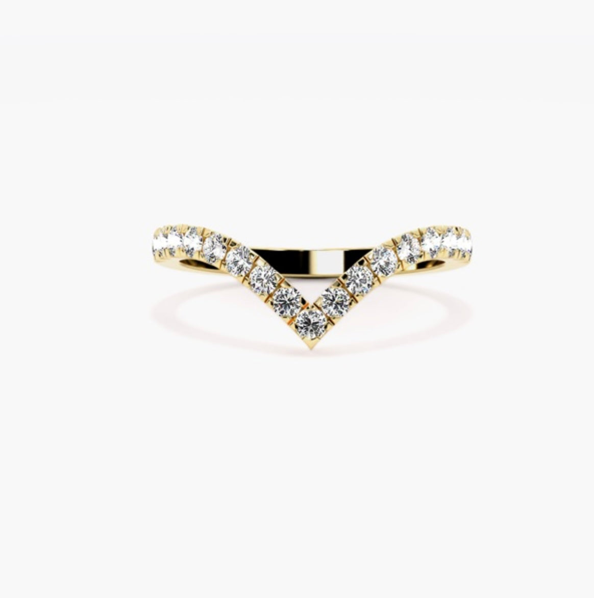 2.5mm Lab Grown Diamond Pavé V-Shaped Wishbone Eternity Wedding Band – 0.45ct