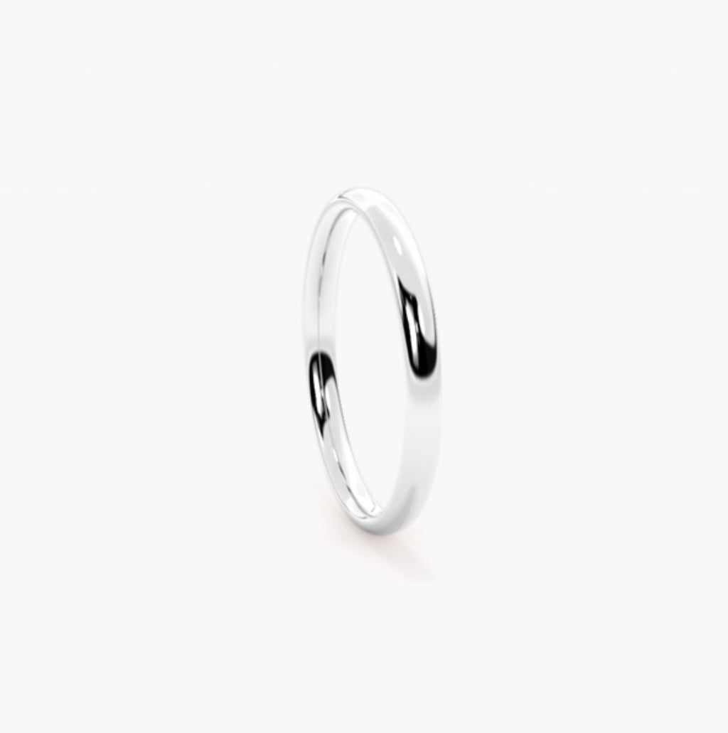 2mm Classic Court Medium Weight Wedding Band