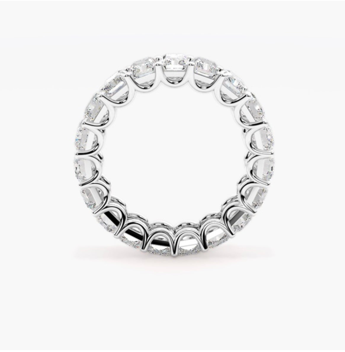 4mm Lab Grown Radiant Cut Diamond Claw Set Eternity Band – 5.00ct