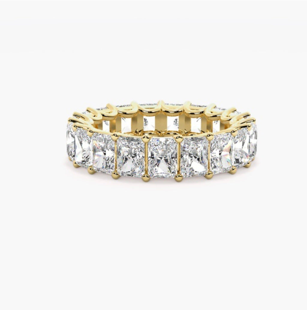 4mm Lab Grown Radiant Cut Diamond Claw Set Eternity Band – 5.00ct