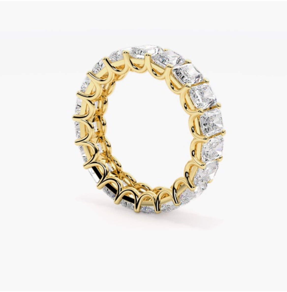 4mm Lab Grown Radiant Cut Diamond Claw Set Eternity Band – 5.00ct