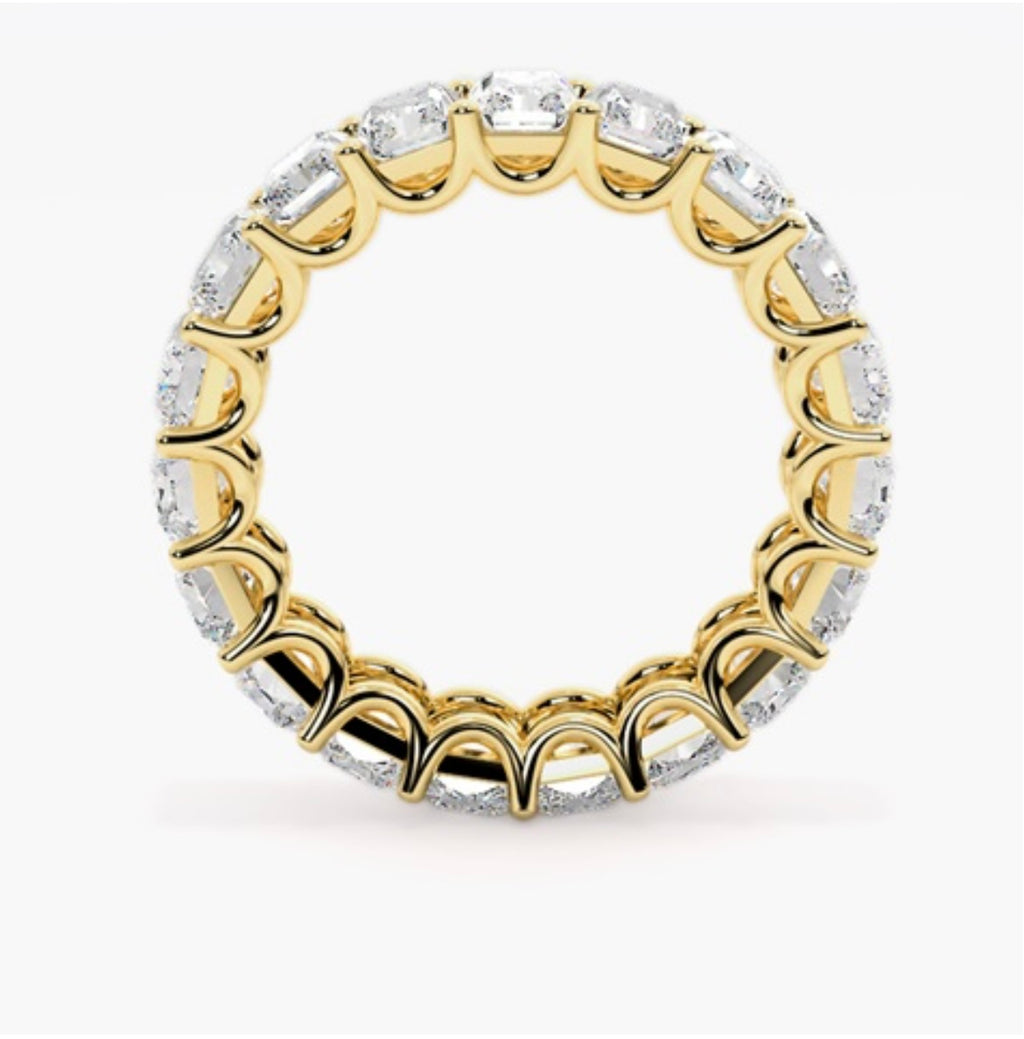 4mm Lab Grown Radiant Cut Diamond Claw Set Eternity Band – 5.00ct