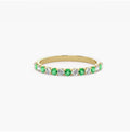 4mm Lab Grown Diamond & Natural Emerald Micro Pavé Eternity Band