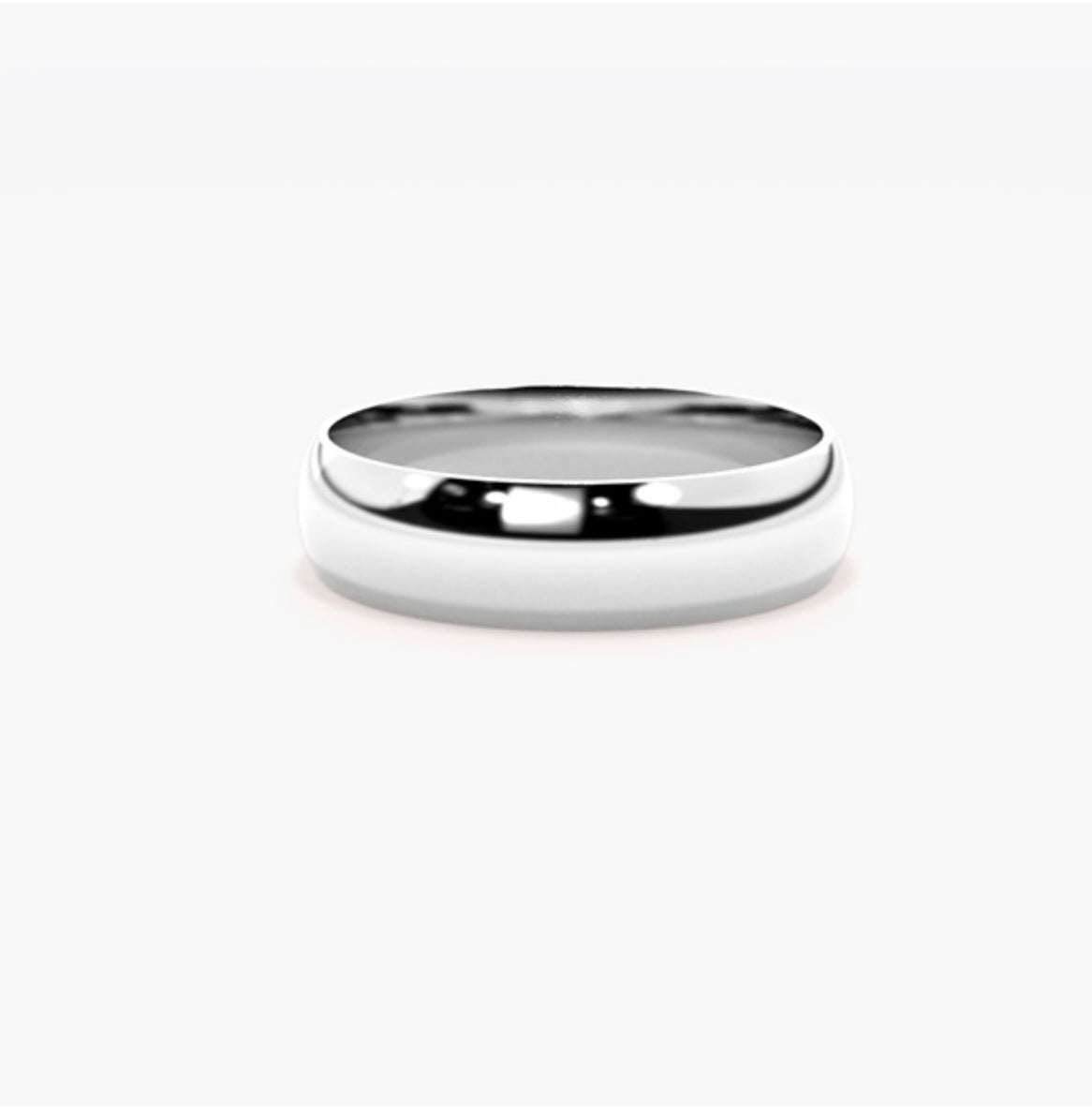6mm Classic Court D-Shape Medium Weight Wedding Band