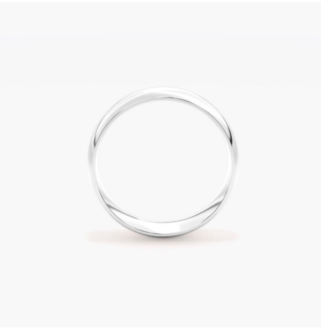 6mm Classic Court D-Shape Medium Weight Wedding Band
