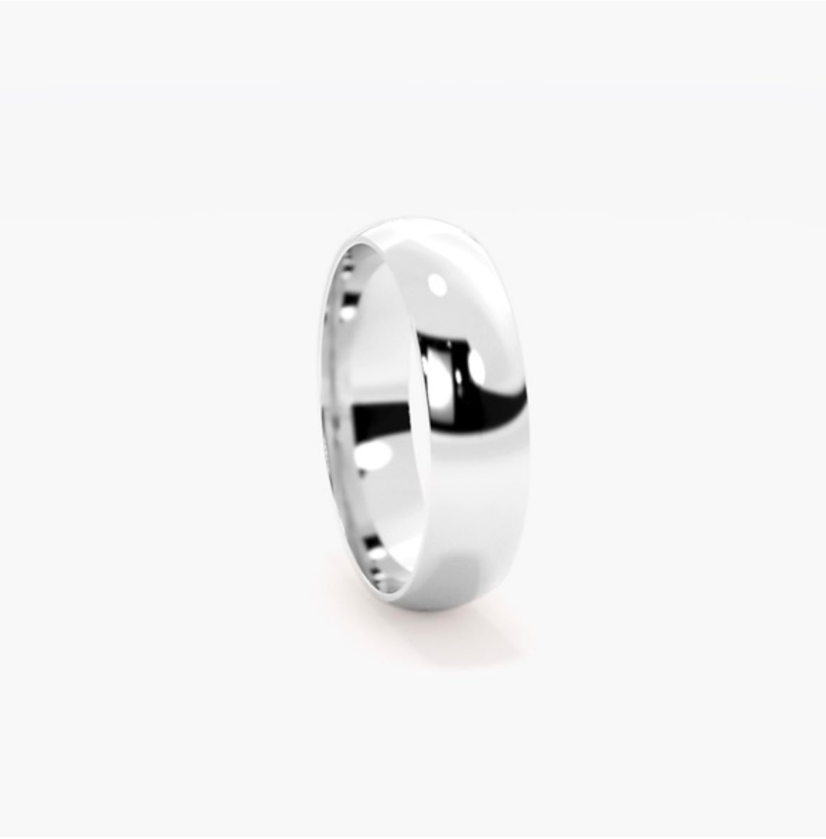 6mm Classic Court D-Shape Medium Weight Wedding Band