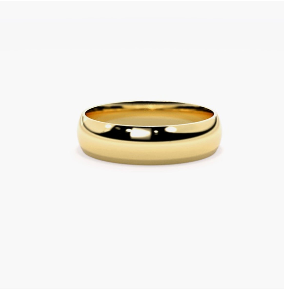 6mm Classic Court D-Shape Medium Weight Wedding Band