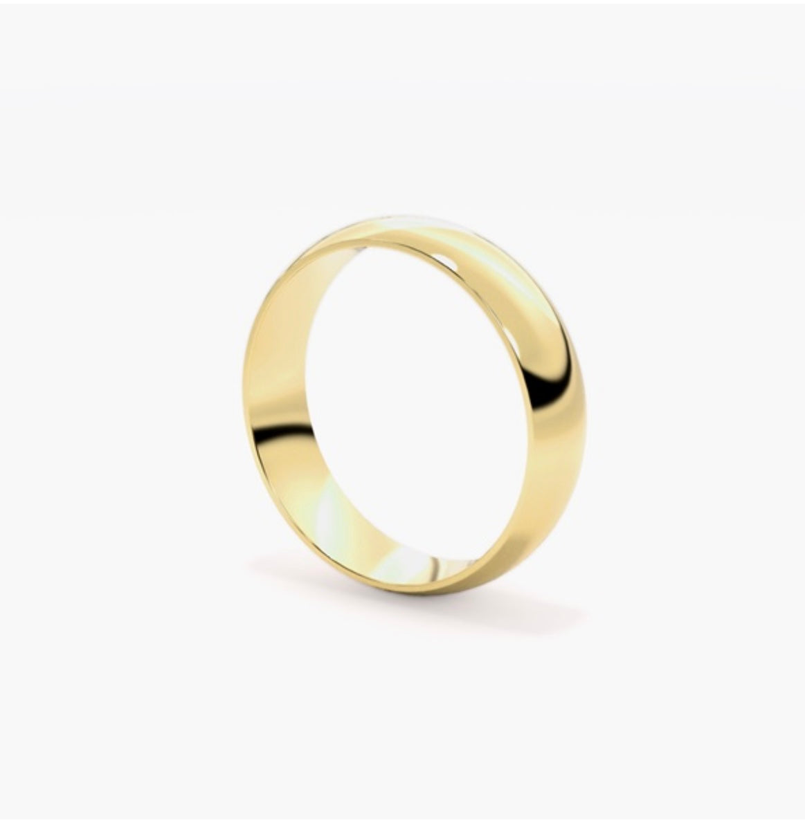 6mm Classic Court D-Shape Medium Weight Wedding Band